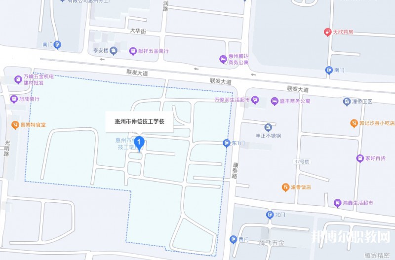 惠州市仲愷技工學校地址，乘車路線